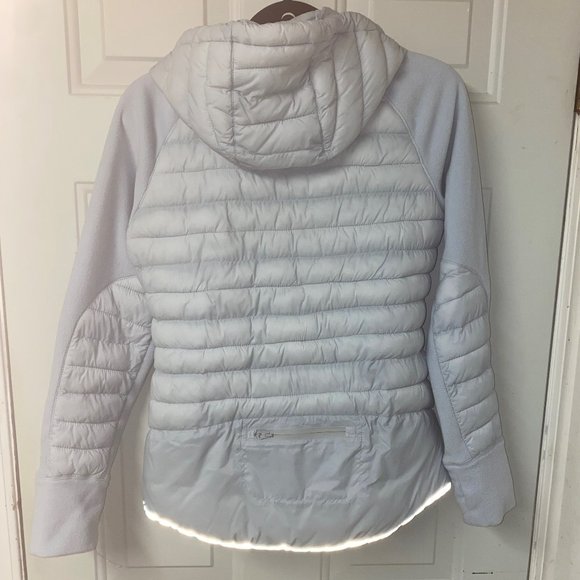Gap Performance Fleece Puffer Jacket Pearl Blue Small - Picture 6 of 10
